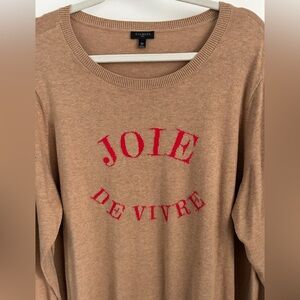 Talbots Sweater 'Joie de Vivre' Text, size 2x